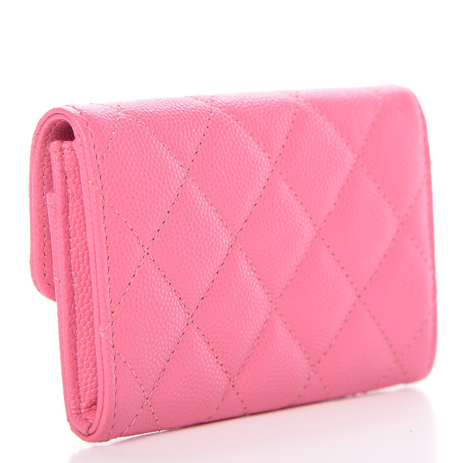 Chanel Caviar Quilted Flap Card Holder Pink 3 of 11