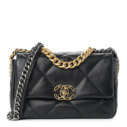 Chanel Lambskin Quilted Medium Chanel 19 Flap Black 1 of 9