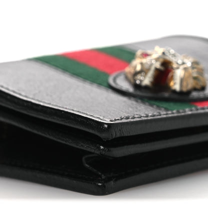 Gucci Calfskin Web Rajah Chain Card Case Wallet Black 8 of 9