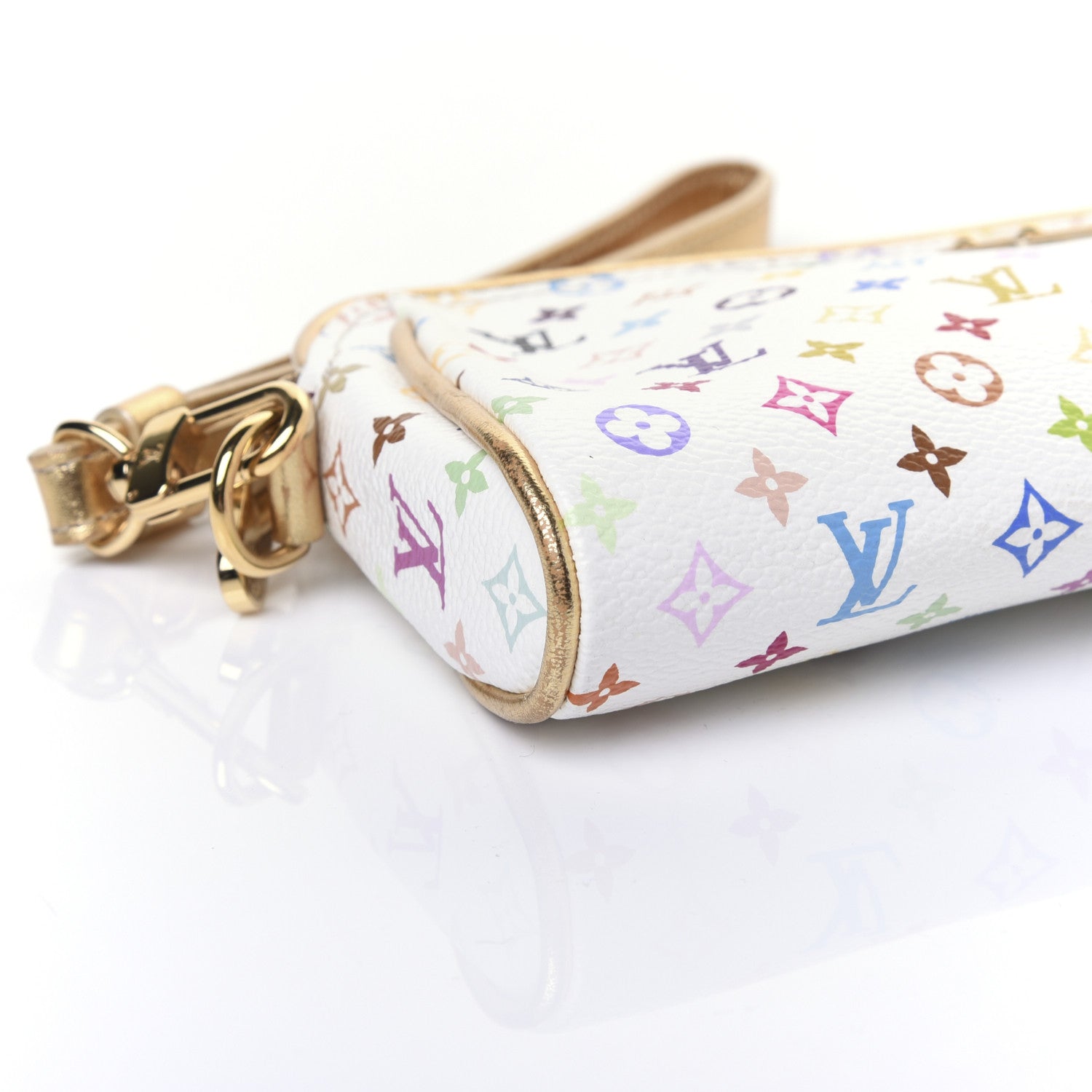 Louis Vuitton Monogram Multicolor Kate Clutch White 6 of 14