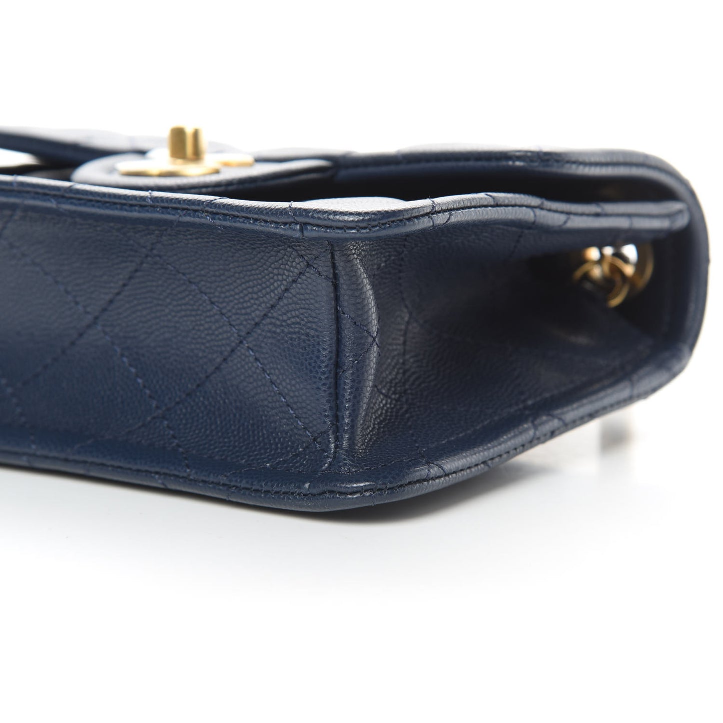 Caviar Quilted Mini Sweet Classic Flap Navy Blue