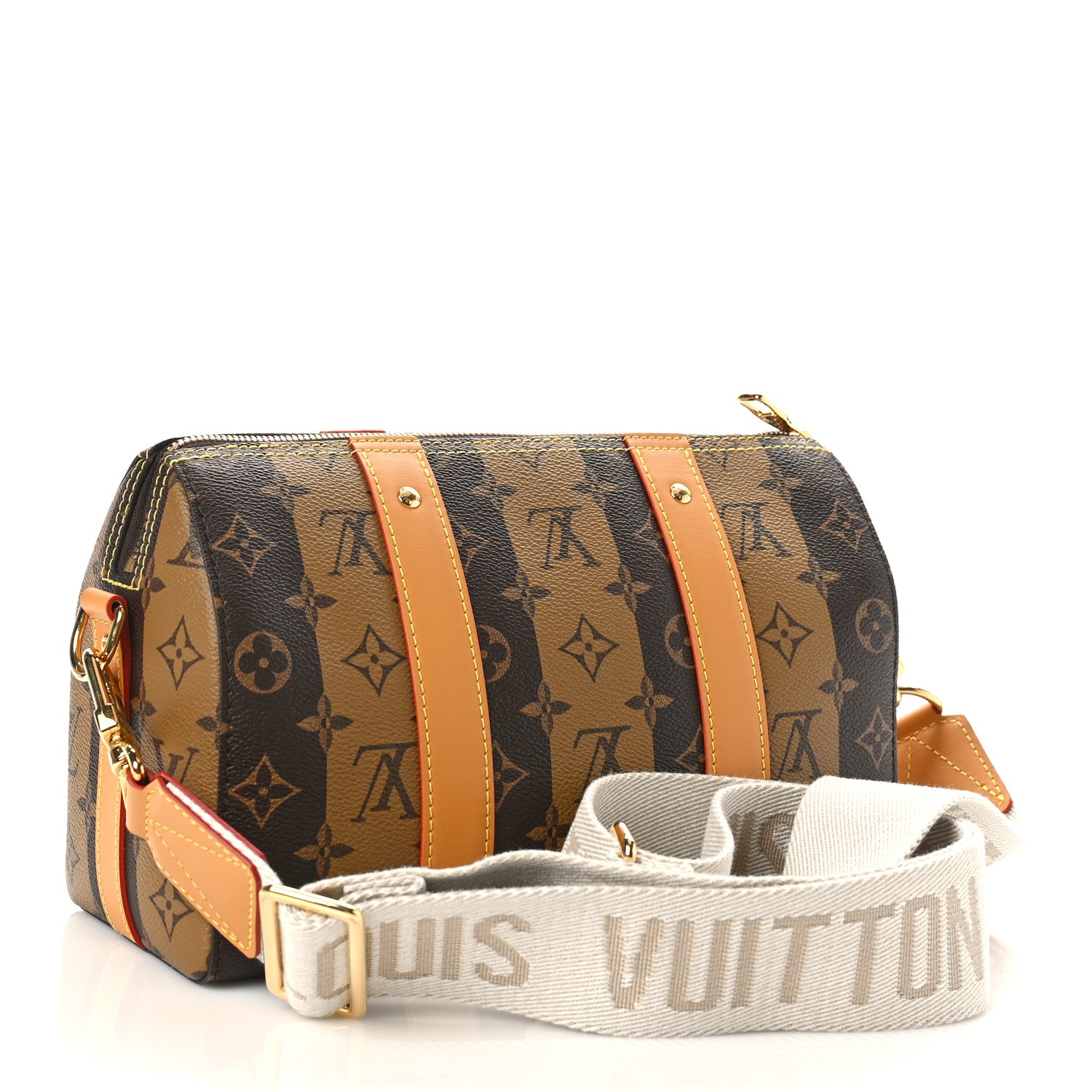 Louis Vuitton X NIGO Reverse Monogram Stripes City Keepall Bandouliere Brown 3 of 8
