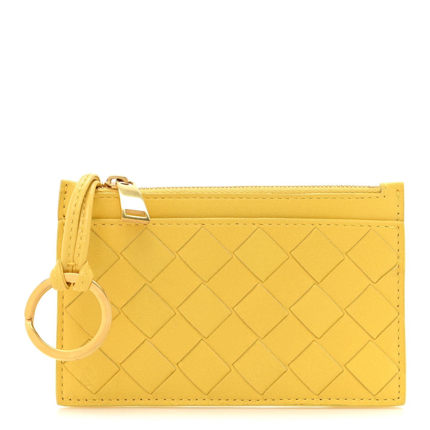 Nappa Intrecciato Key Holder Yellow