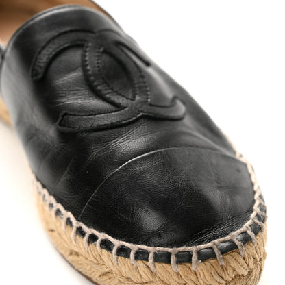 Chanel Lambskin CC Espadrilles 36 Black 10 of 10