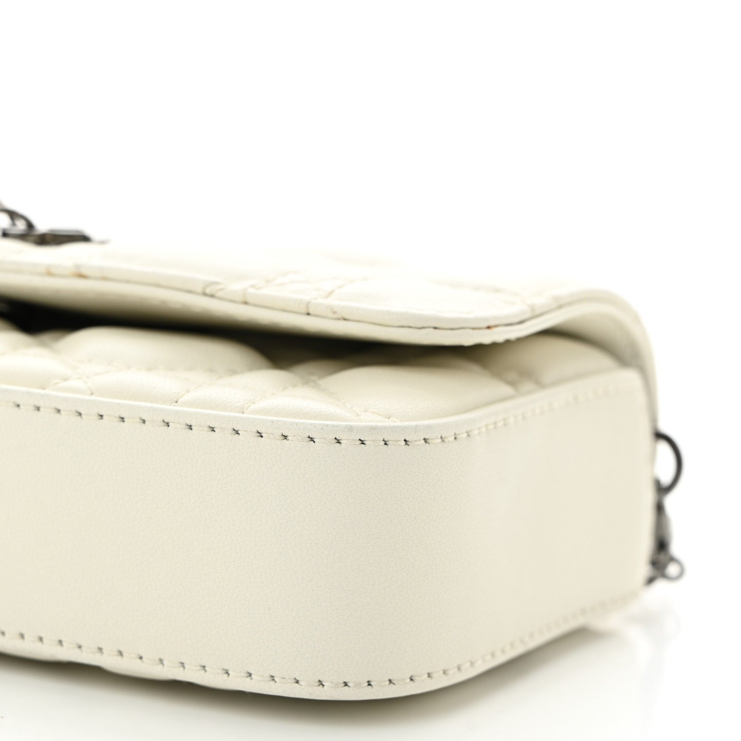 Calfskin Cannage Lady Dior Phone Pouch Latte