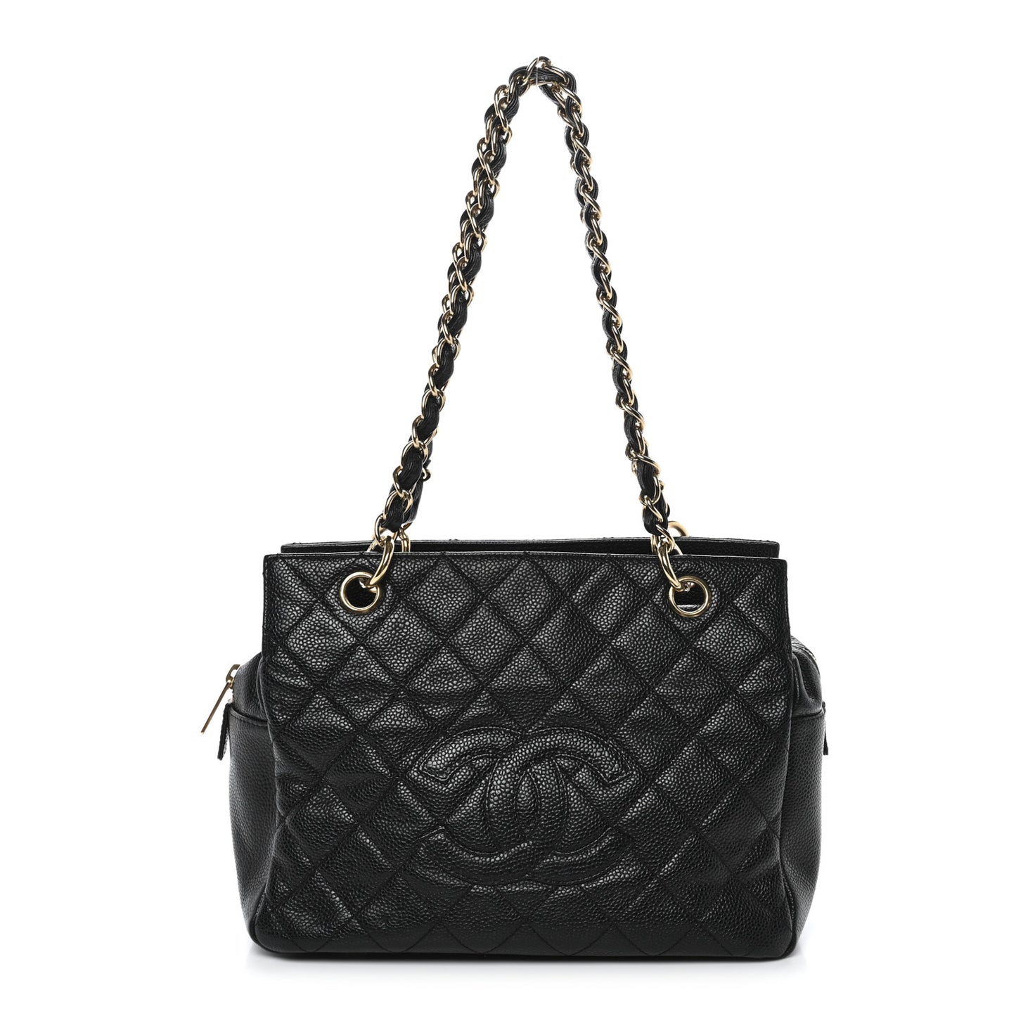 Caviar Quilted Petit Timeless Tote PTT Black