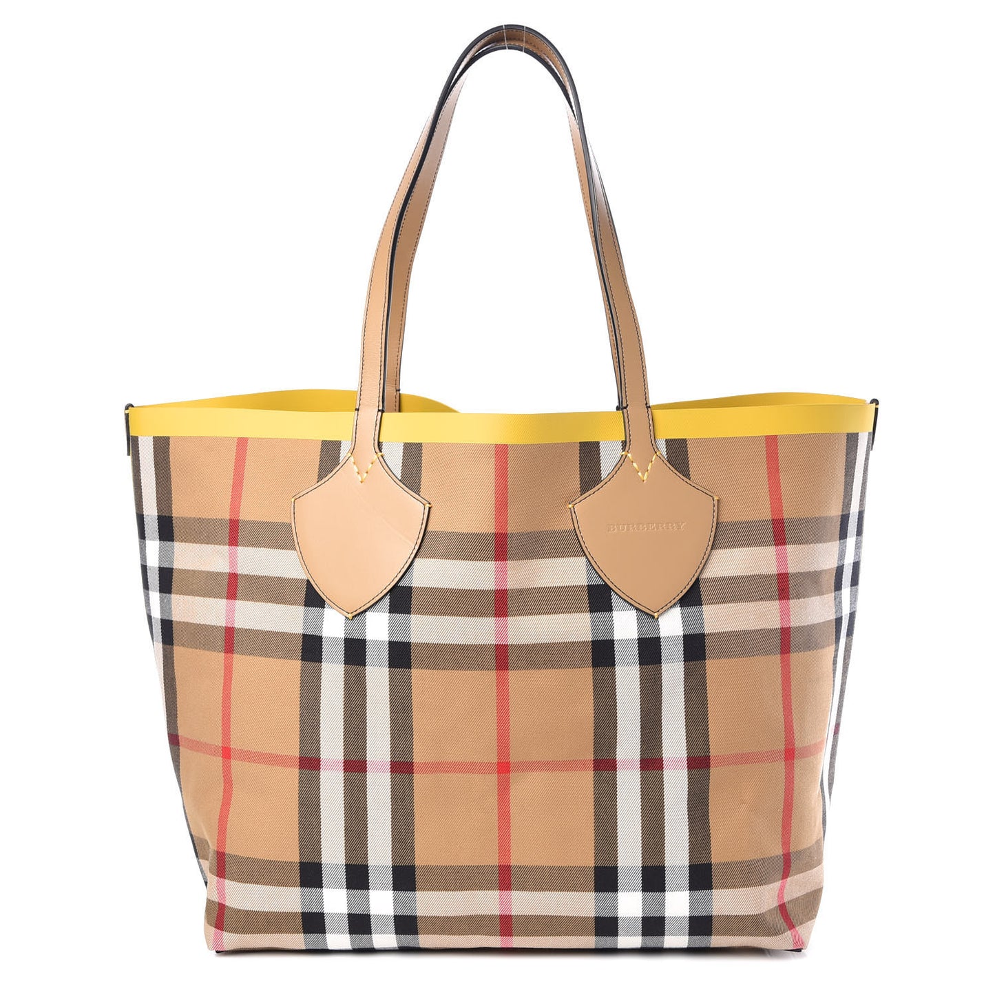 Vintage Check Large The Giant Reversible Tote Antique Yellow Golden Yellow