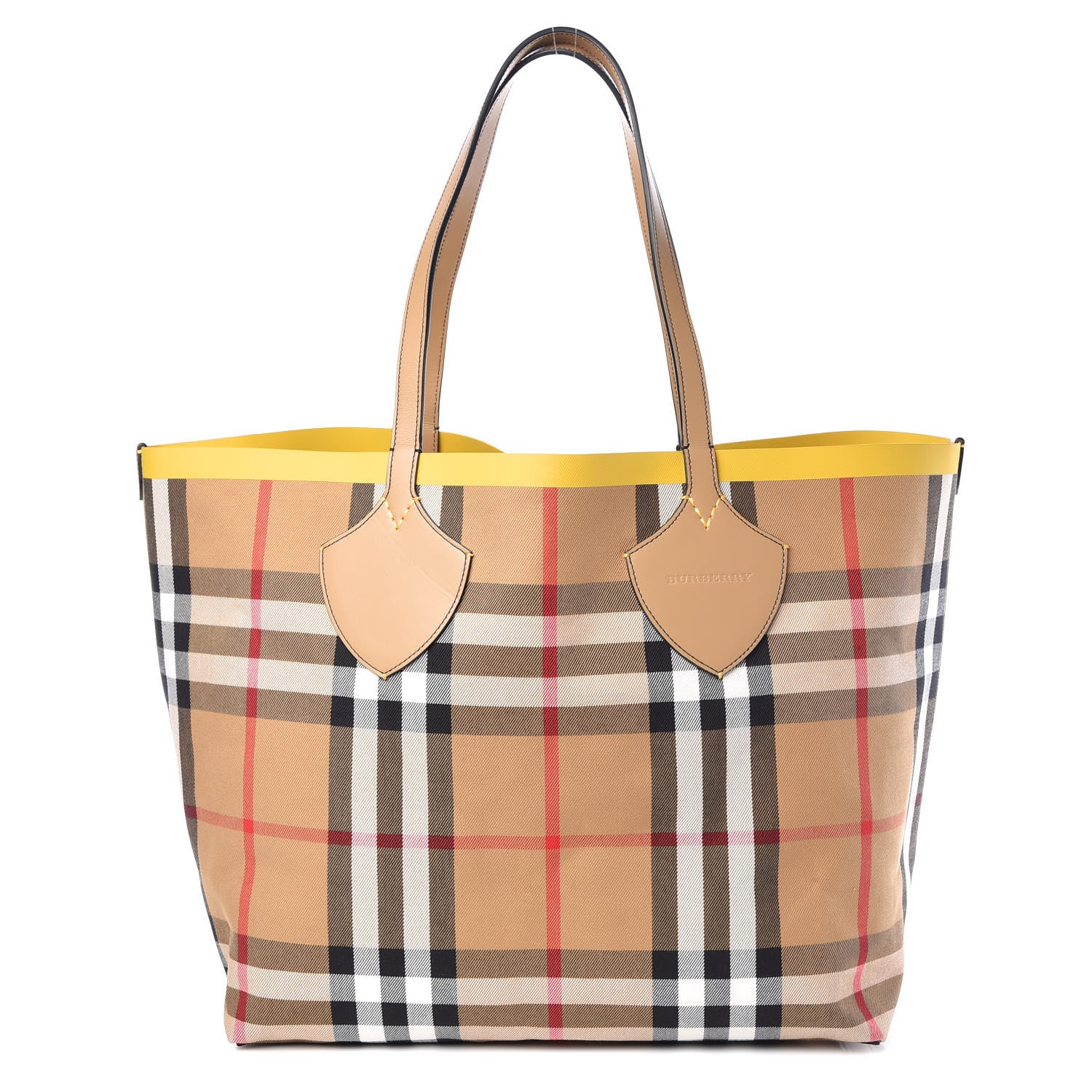 Burberry Vintage Check Large The Giant Reversible Tote Antique Yellow Golden Yellow 1 of 24