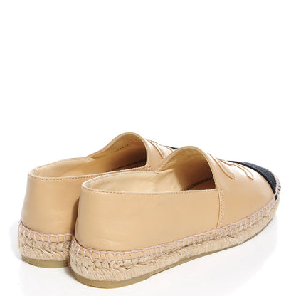 Chanel Lambskin CC Espadrilles Beige Black 36 4 of 8
