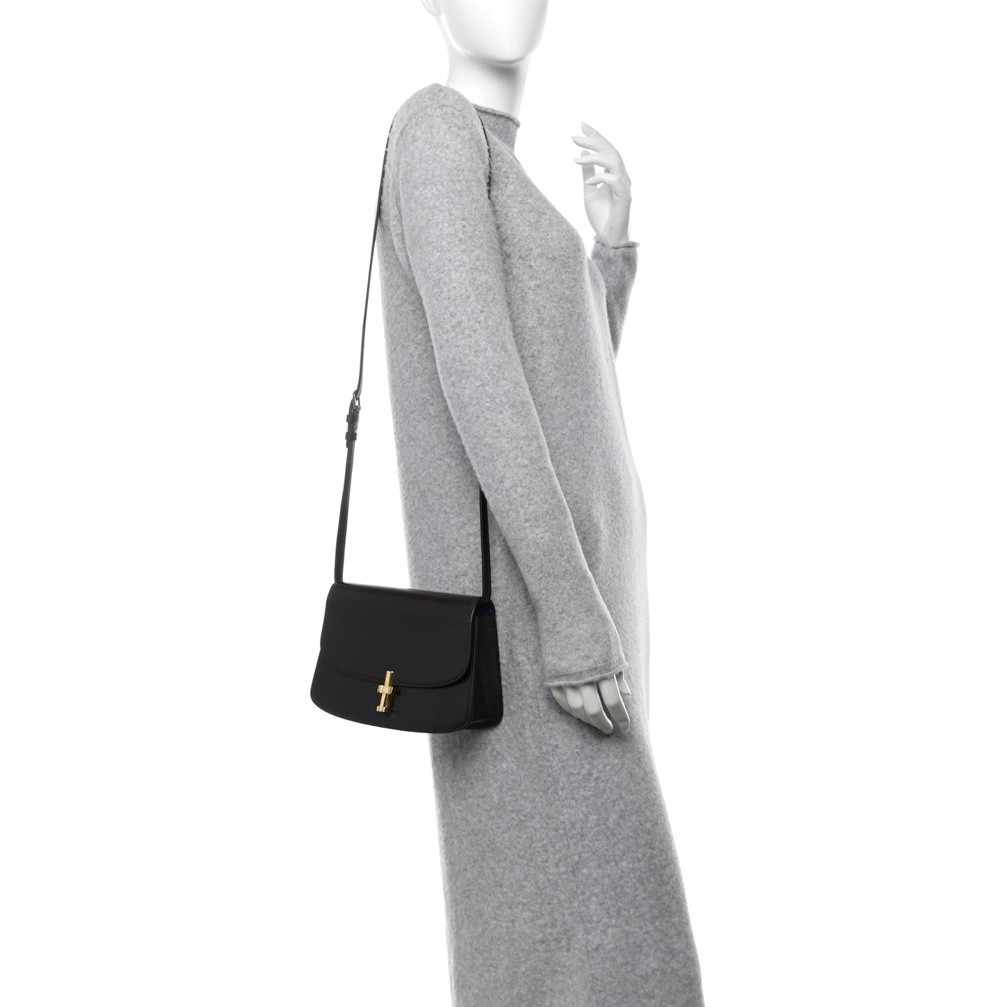 Sleek Calfskin The Sofia 8.75 Crossbody Dark Brown