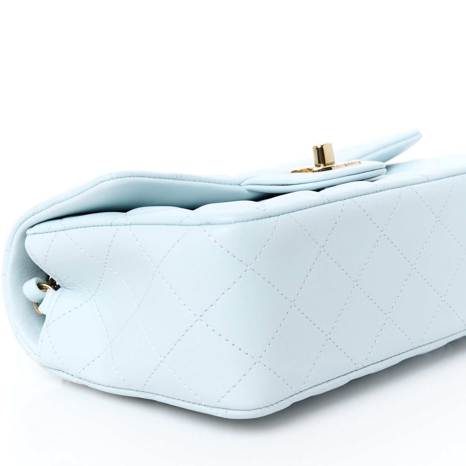 Chanel Lambskin Quilted Mini Rectangular Flap Light Blue 10 of 12