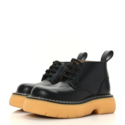 Bottega Veneta Calfskin The Swell Lace Up Ankle Boots 36 Black Natural Rubber 3 of 7