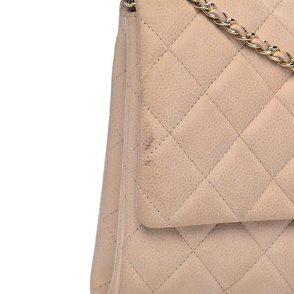Chanel Caviar Quilted Clutch With Chain Flap Beige 8 of 14