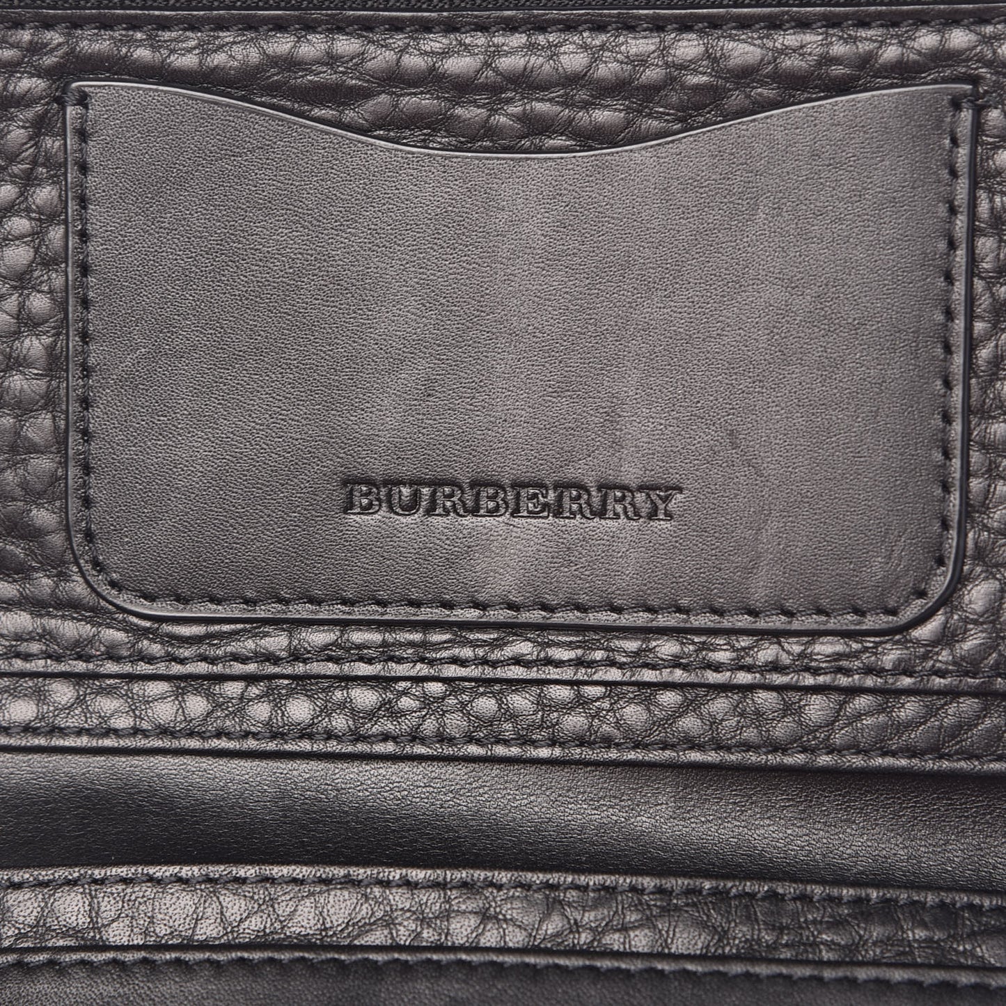 Grained Calfskin Zip Wallet Black