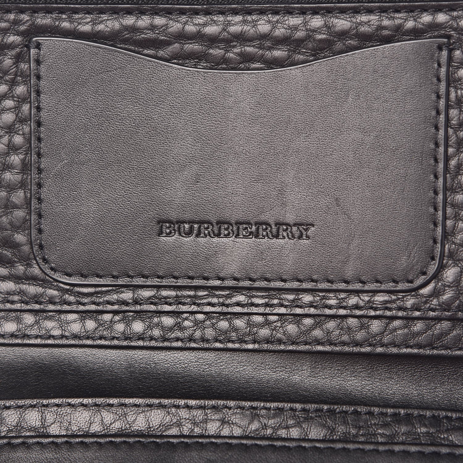 Burberry Grained Calfskin Zip Wallet Black 7 of 10