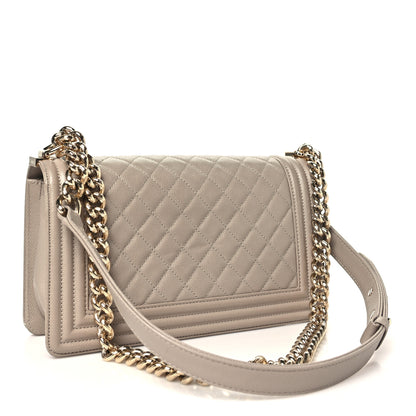 Chanel Caviar Quilted Medium Boy Flap Dark Beige 3 of 11
