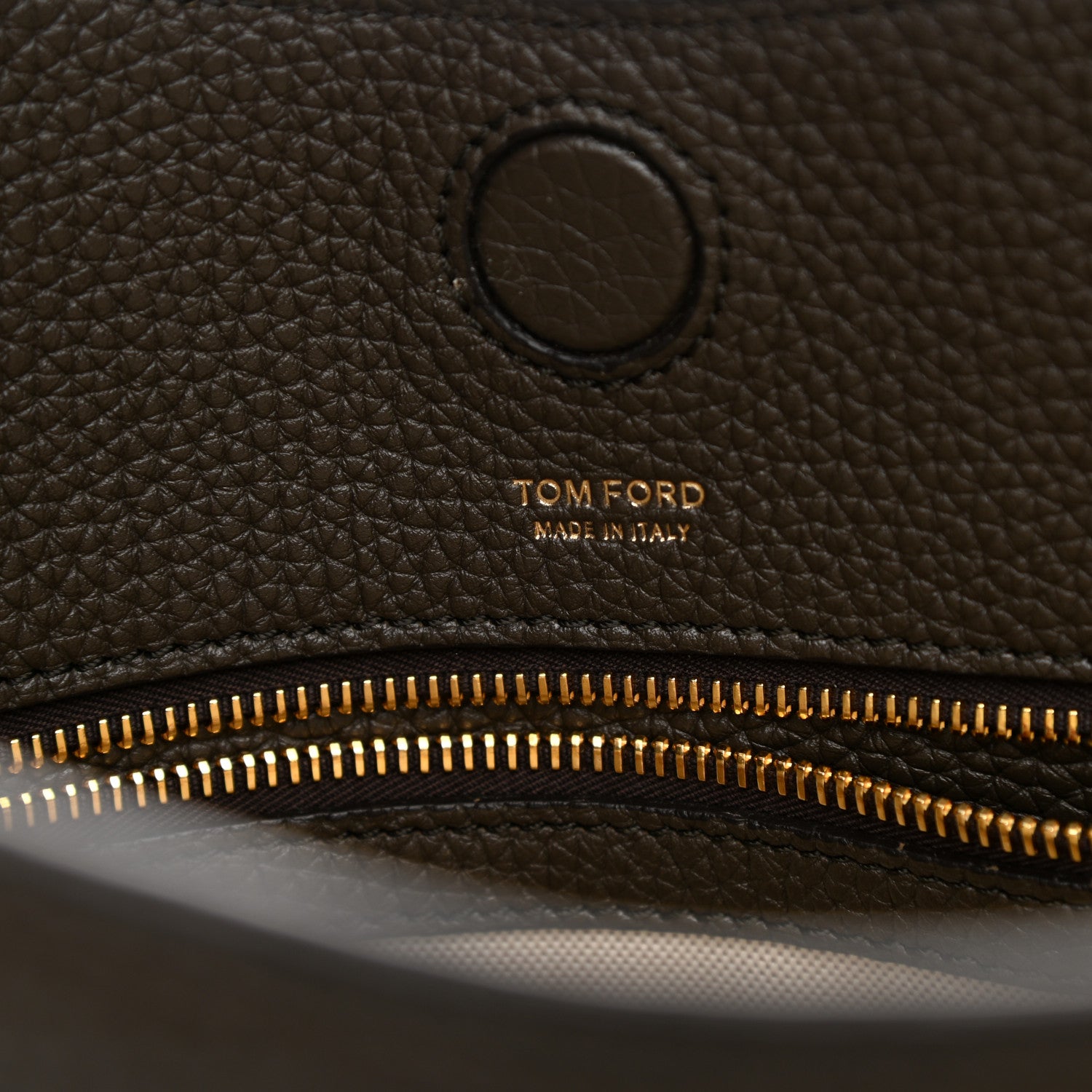 Tom Ford Pebbled Calfskin Alix Padlock Zip Hobo Bag Brown 7 of 9