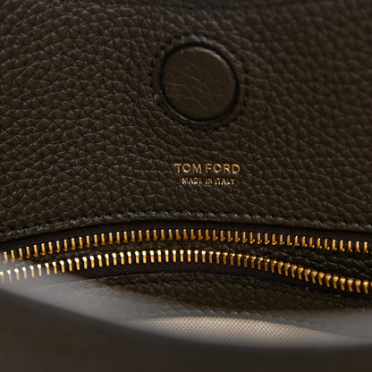 Tom Ford Pebbled Calfskin Alix Padlock Zip Hobo Bag Brown 7 of 9