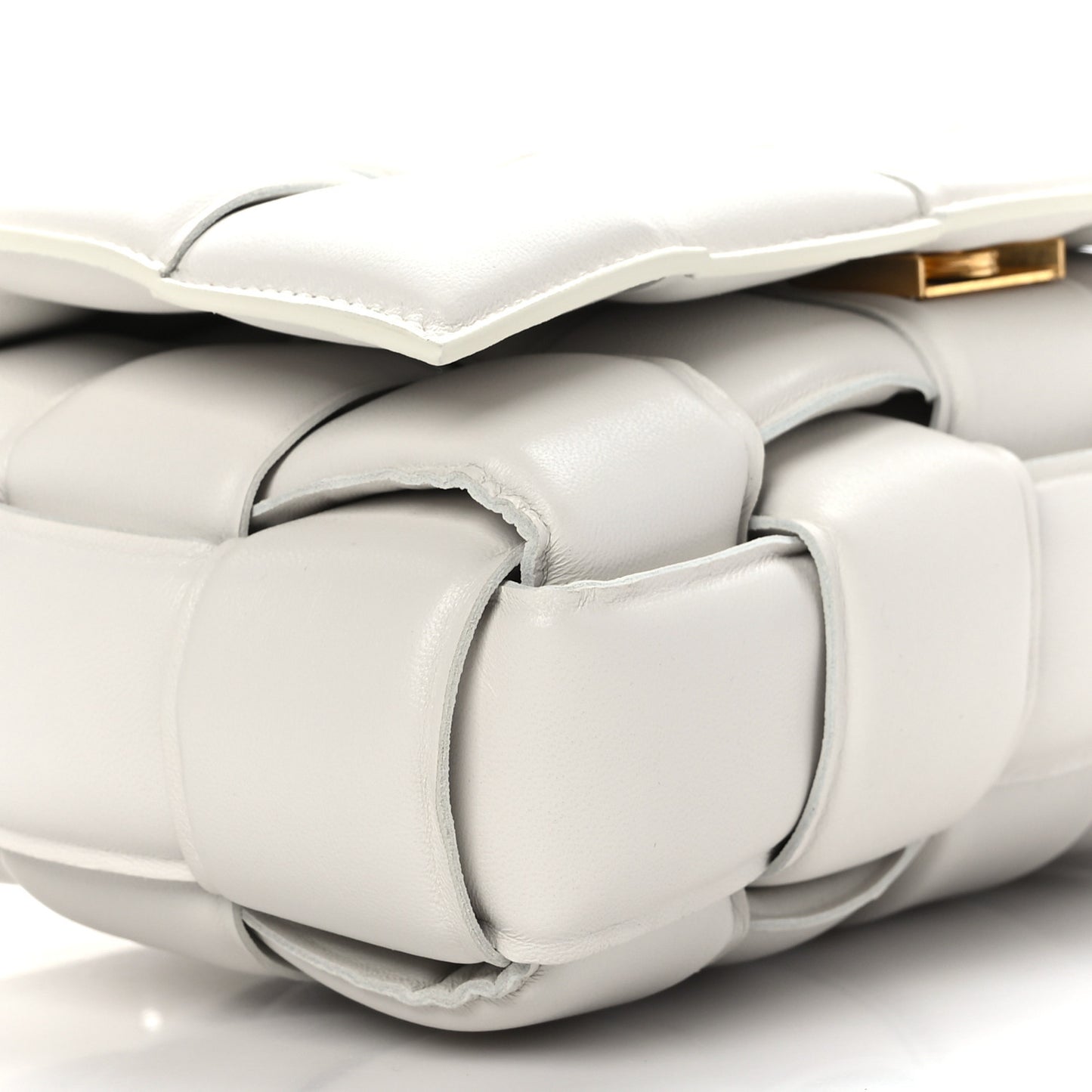 Nappa Maxi Intreccio Padded Cassette Crossbody Bag Chalk