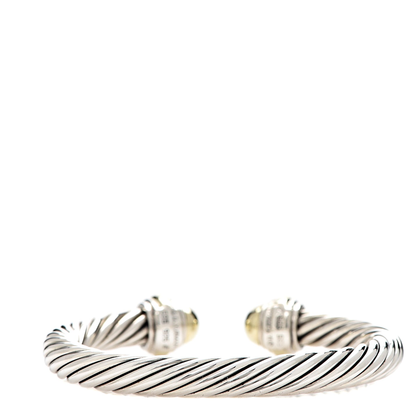 Sterling Silver 14K Yellow Gold 7mm Cable Classics Bracelet