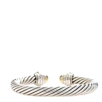 David Yurman Sterling Silver 14K Yellow Gold 7mm Cable Classics Bracelet 2 of 3