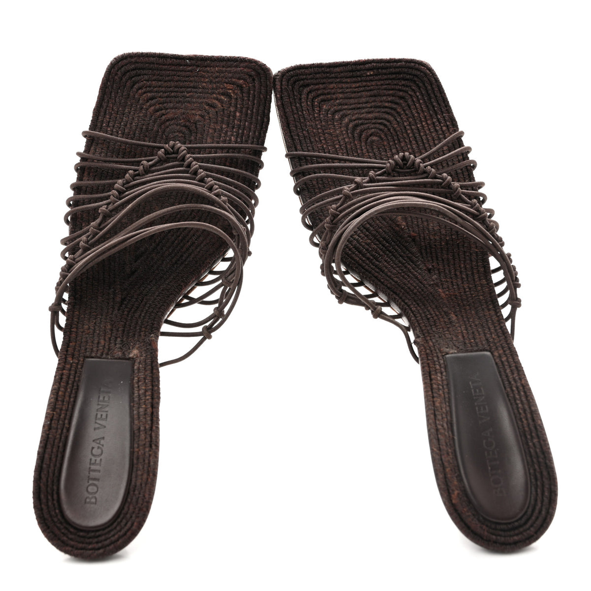 Bottega Veneta Raffia Elasticized Stretch Mule Sandals 39 Bitter Chocolate 2 of 11