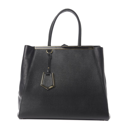 Fendi Vitello Elite Large 2Jours Tote Black 1 of 9