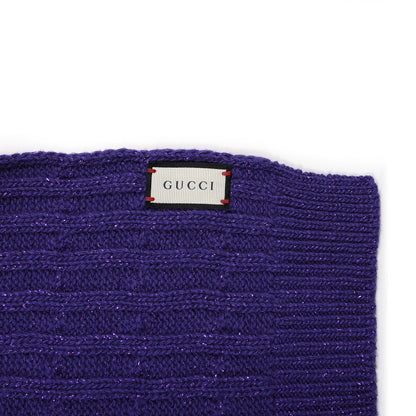 Gucci Wool Knit Shine Reg Scarf Parma Violet Dark Purple 3 of 4