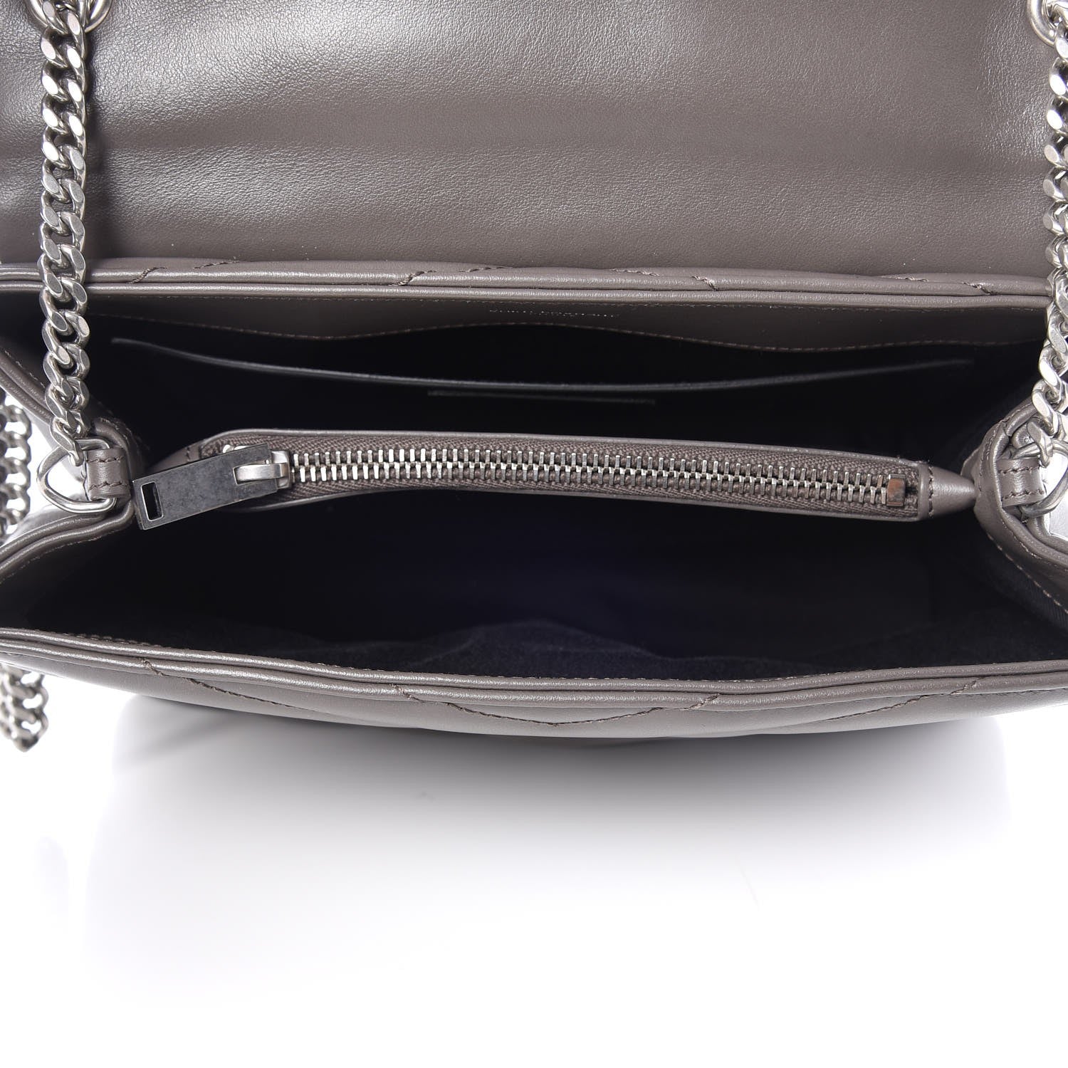 Saint Laurent Calfskin Y Quilted Monogram Small Loulou Chain Satchel Earth 5 of 7