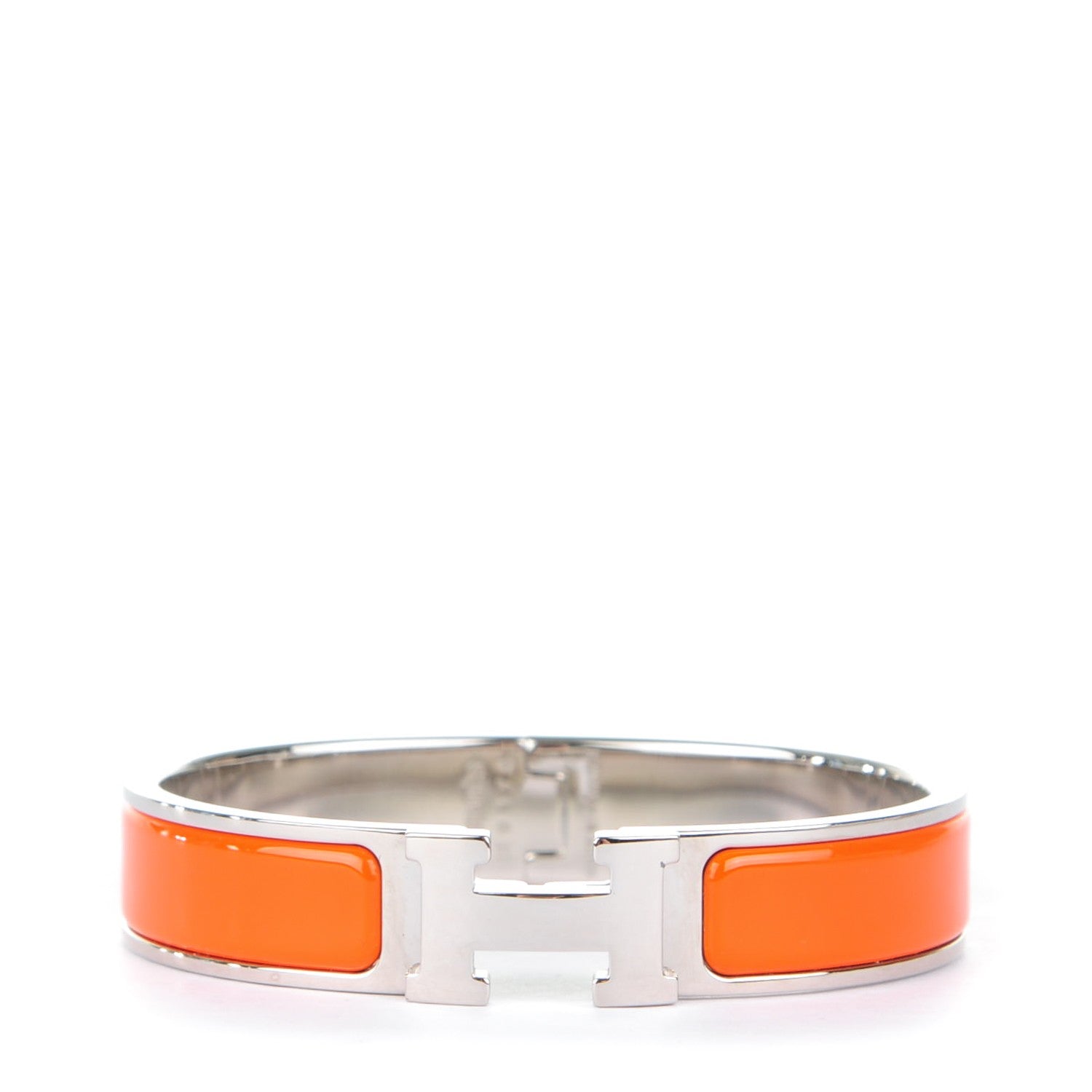 Hermes Enamel Narrow Clic Clac H Bracelet PM Orange 1 of 4