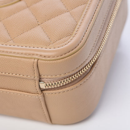 Chanel Caviar Quilted Medium CC Filigree Vanity Case Beige 17 of 17
