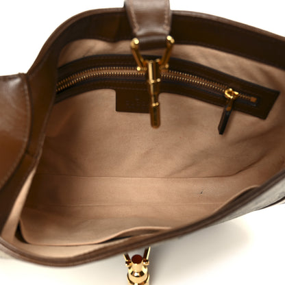 Gucci GG Supreme Monogram Azalea Calfskin Web Small Jackie 1961 Hobo Beige Ebony Brown Sugar 5 of 11