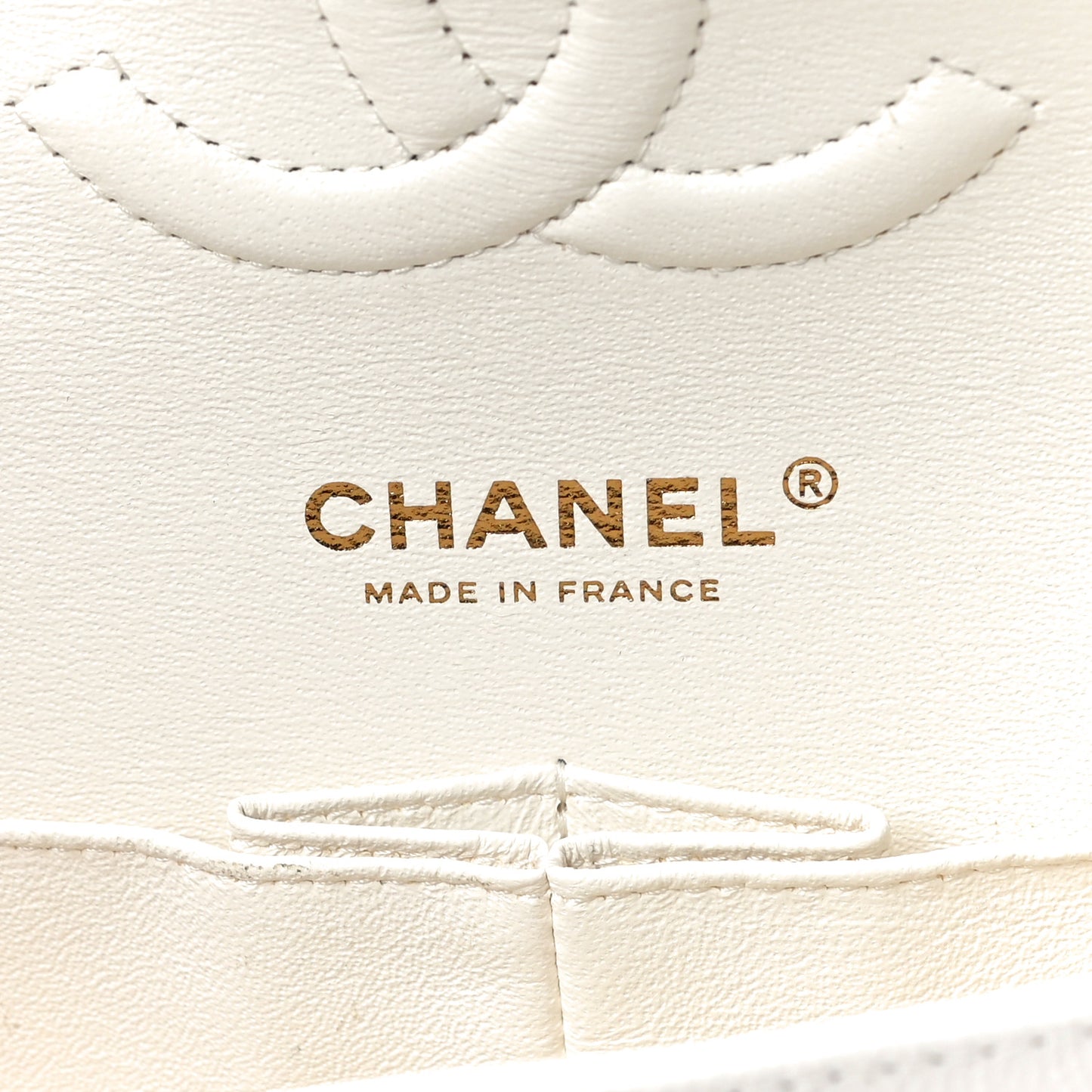 Caviar Quilted Medium Double Flap White