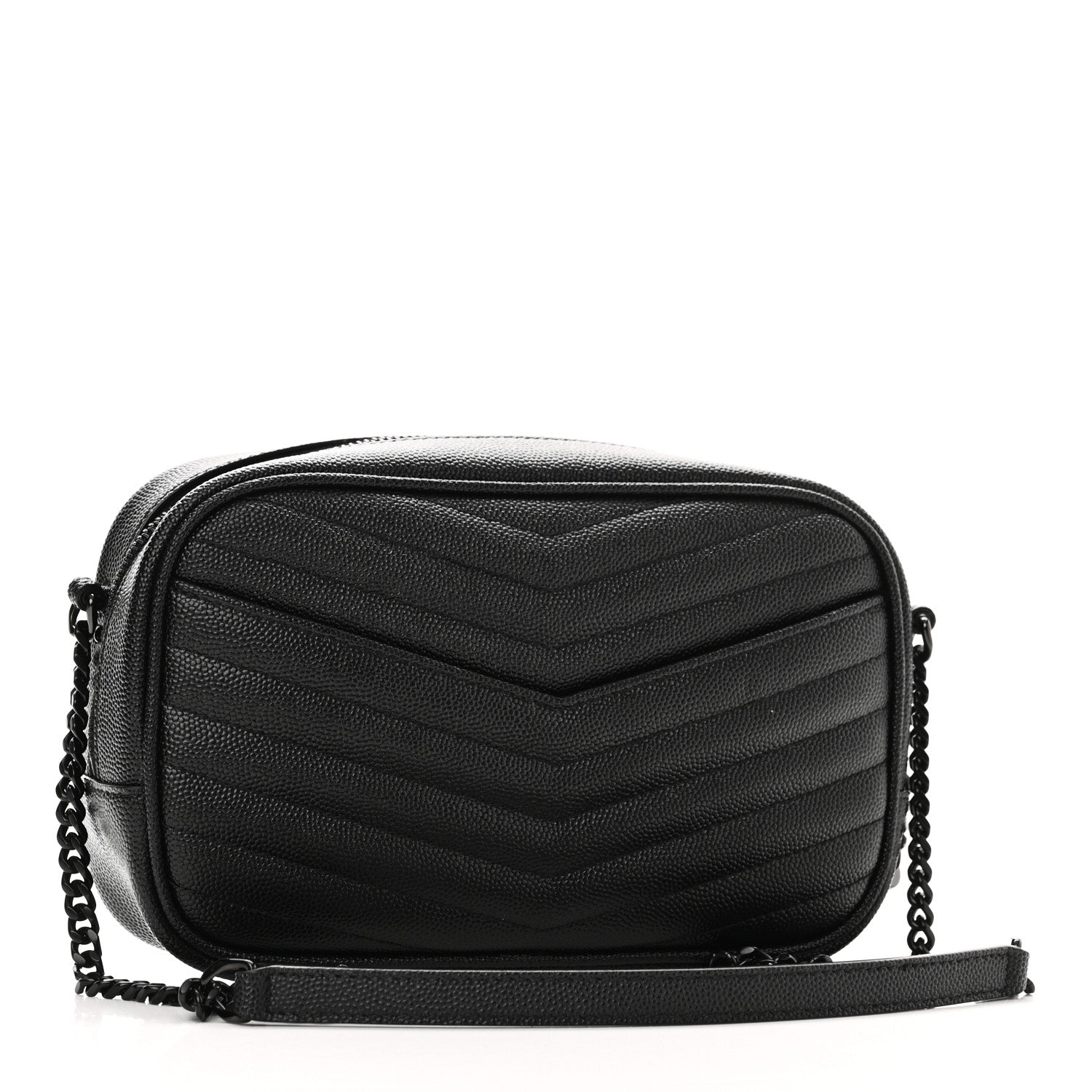 Saint Laurent Grain De Poudre Matelasse Monochrome Monogram Mini Lou Camera Bag Black 3 of 11