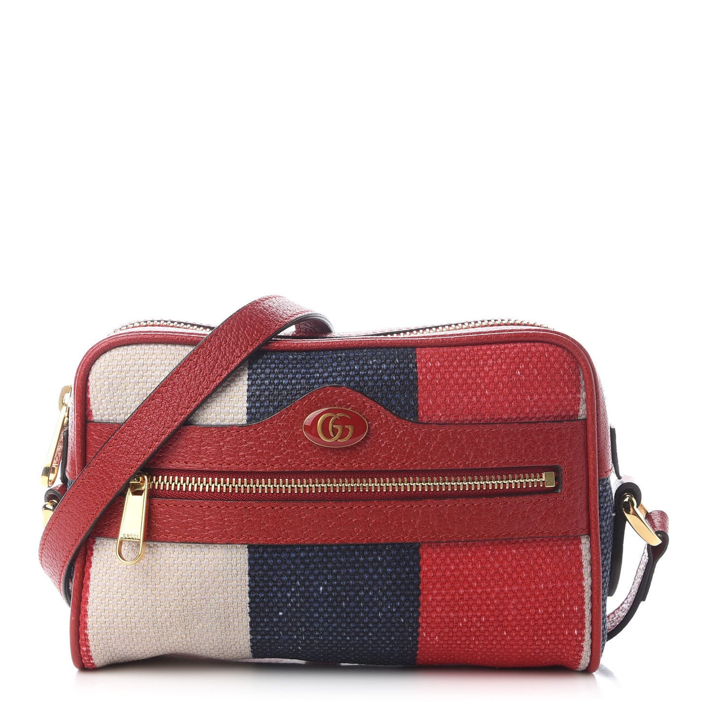 Canvas Sylvie Stripe Mini Ophidia Camera Bag Mystic White Hibiscus Red Maritime