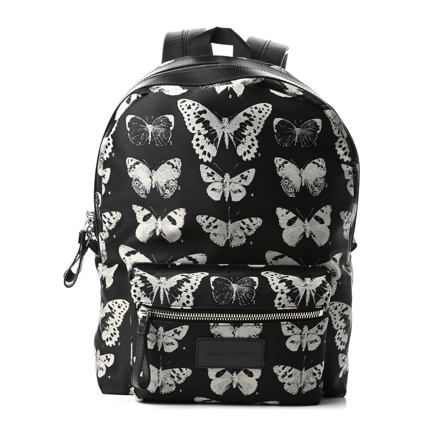 Nylon Butterfly Printed Backpack Black