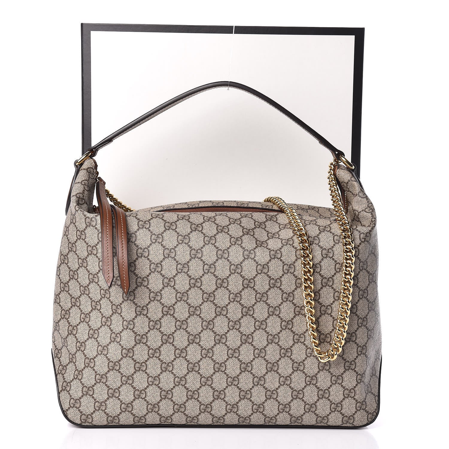 Gucci GG Supreme Monogram Large Linea A Hobo Light Brown 11 of 11