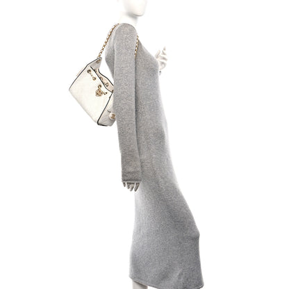 Chanel Braided Raffia Calfskin Mini Chanel 25 Handbag White Black 2 of 9