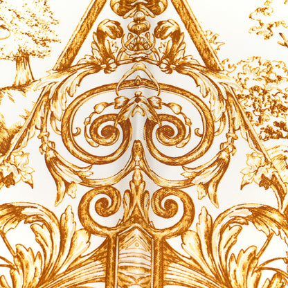 Christian Dior Silk Square Scarf White Gold 3 of 4