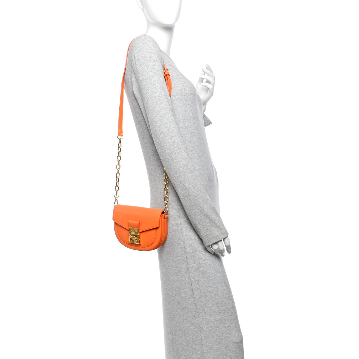 MCM Calfskin Mini Patricia Crossbody Bag Orange 2 of 9