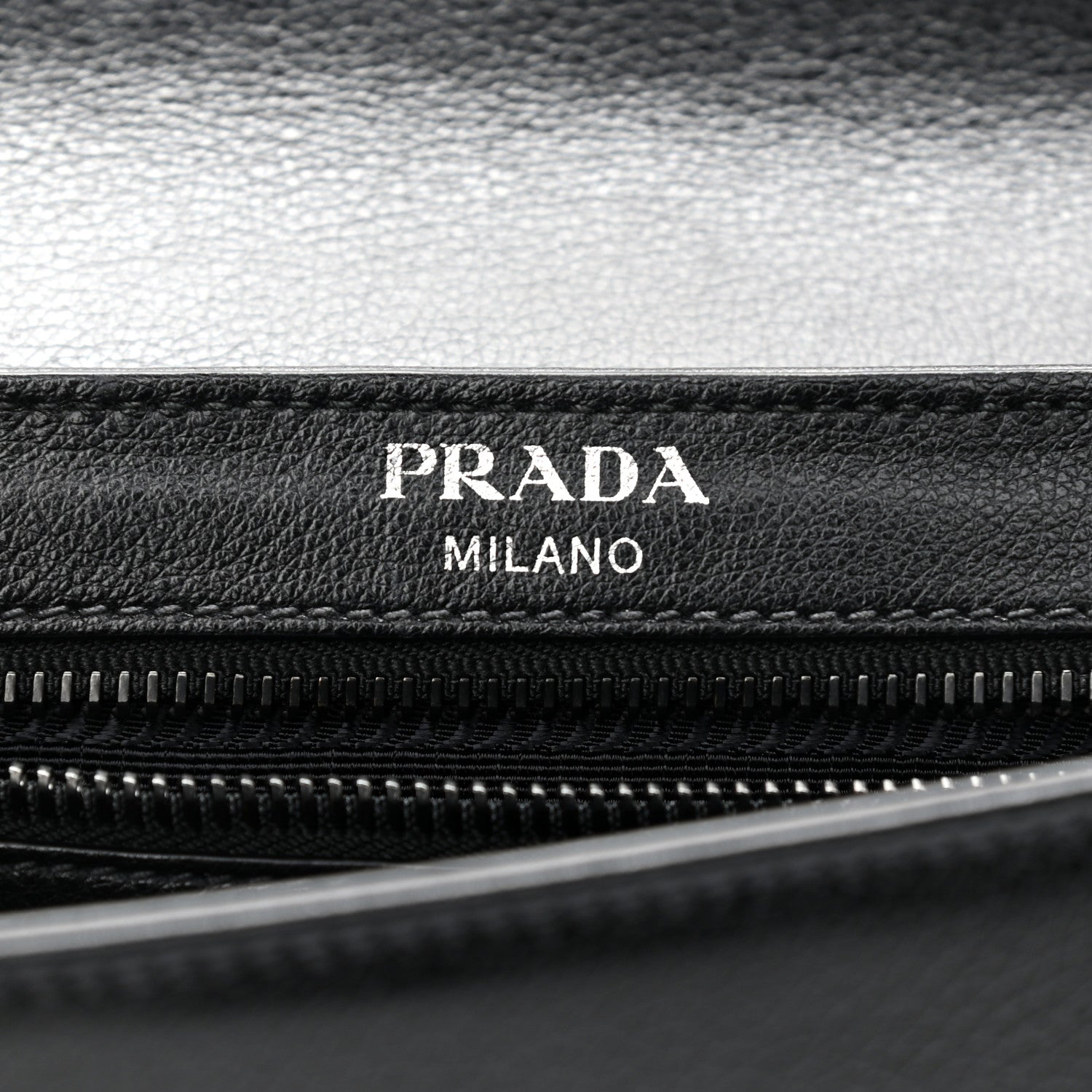 Prada Glace Calfskin Studded Crossbody Grey Black 9 of 13