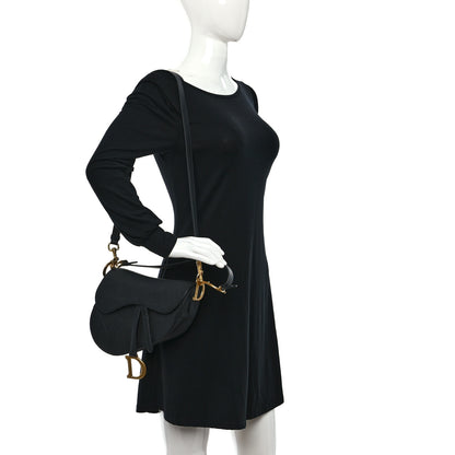 Christian Dior Grained Calfskin Saddle Bag With Strap Black 2 of 9