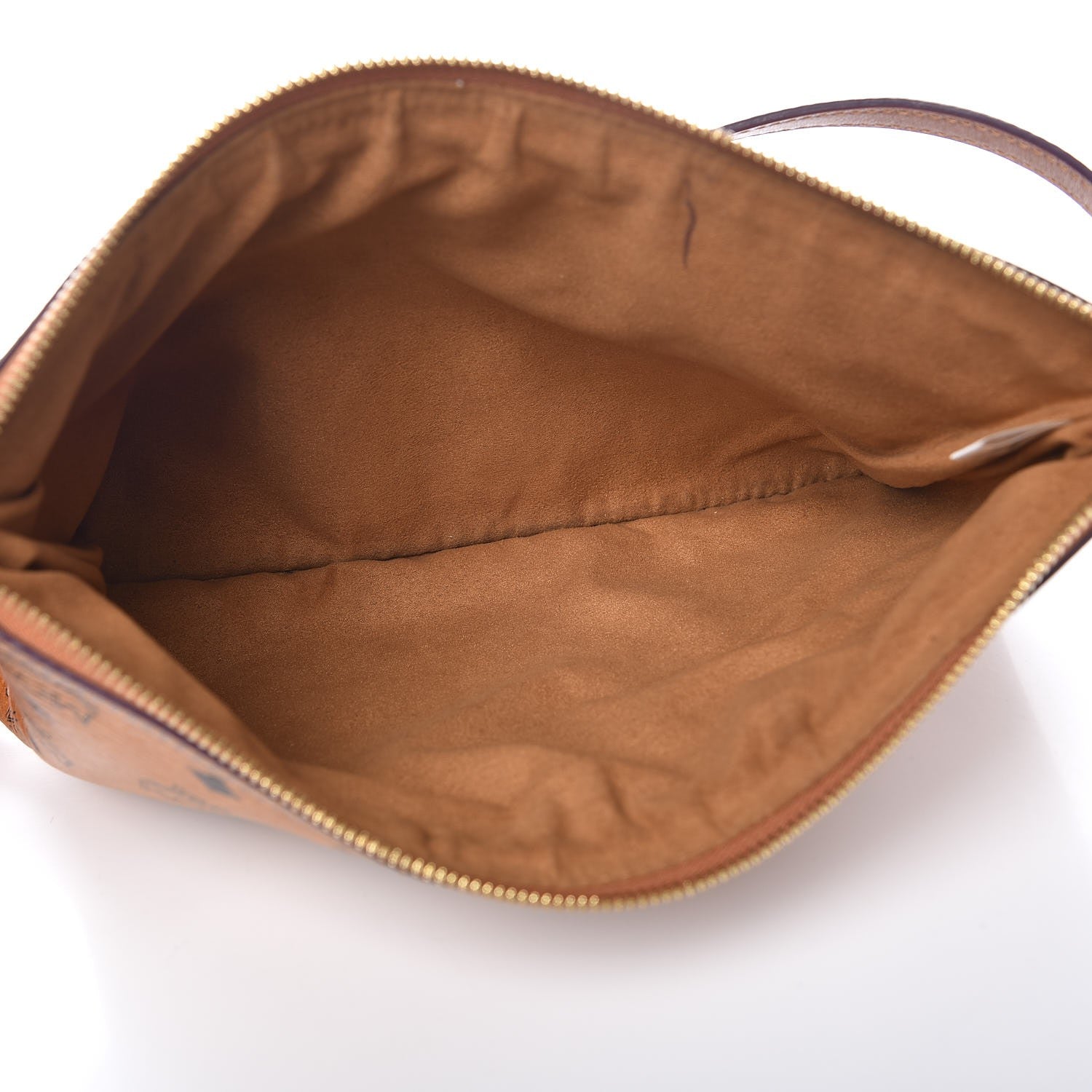 MCM Visetos Liz Shopper Tote Pouch Cognac 5 of 14