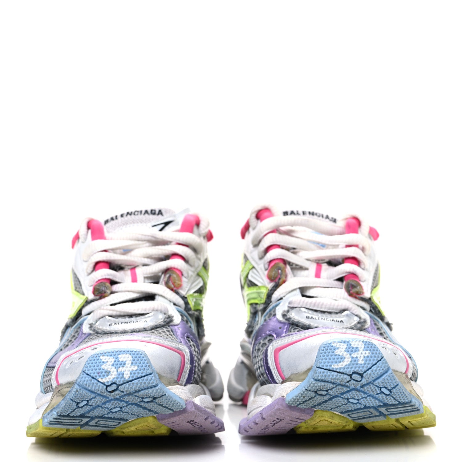 Balenciaga Mesh Rubber Womens Runner Sneakers 37 Multicolor 3 of 9