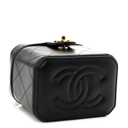 Chanel Lambskin Quilted Vanity Clutch With Chain  Black 4 of 10