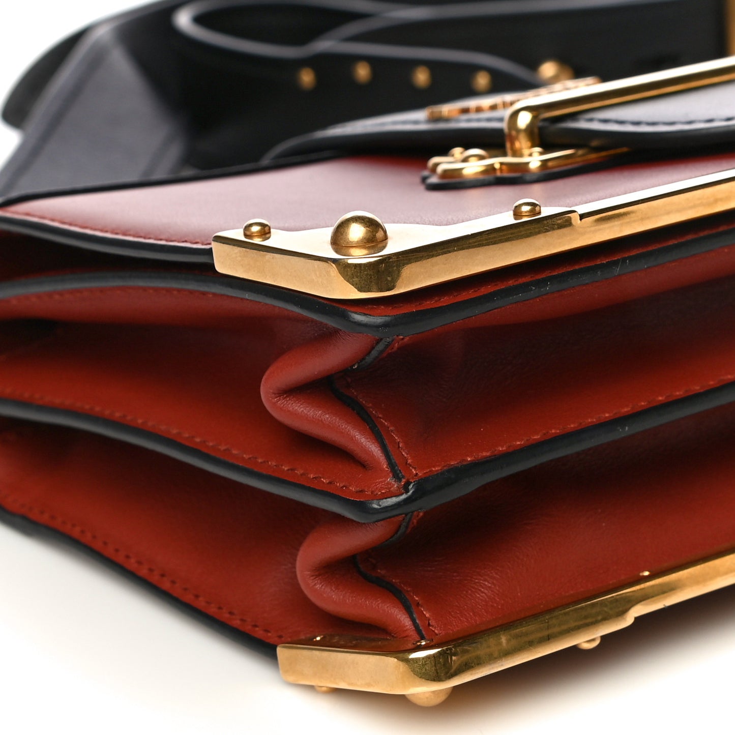 City Calfskin Saffiano Cahier Bag Cotto Black