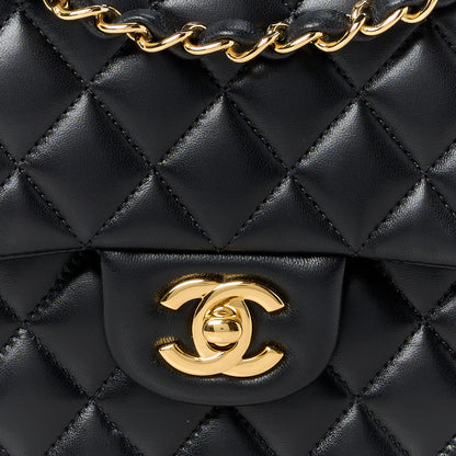 Chanel Lambskin Quilted Medium Double Flap Black 10 of 13