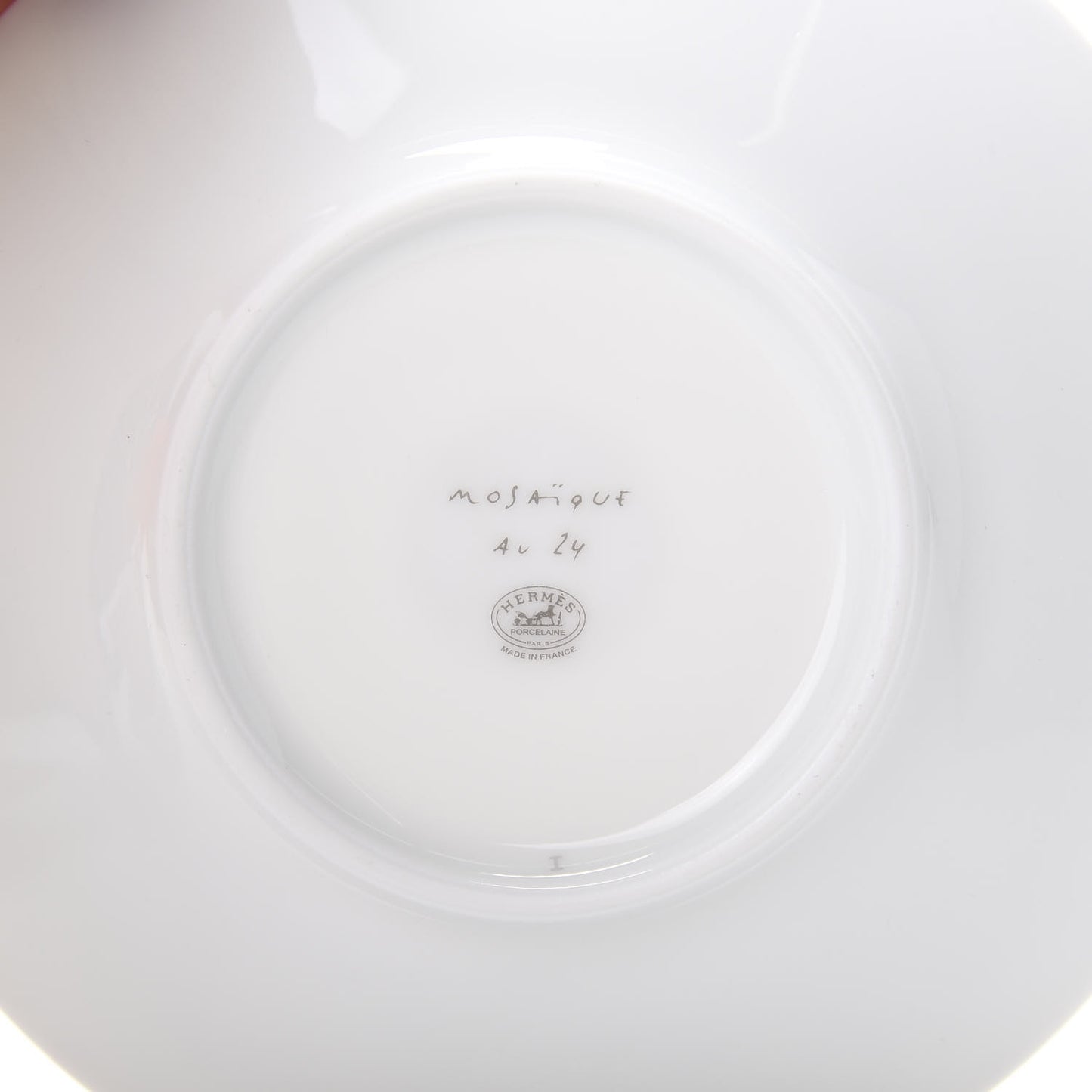Porcelain Mosaique Au 24 Gold Platine Tea Cup and Saucer Set of 2