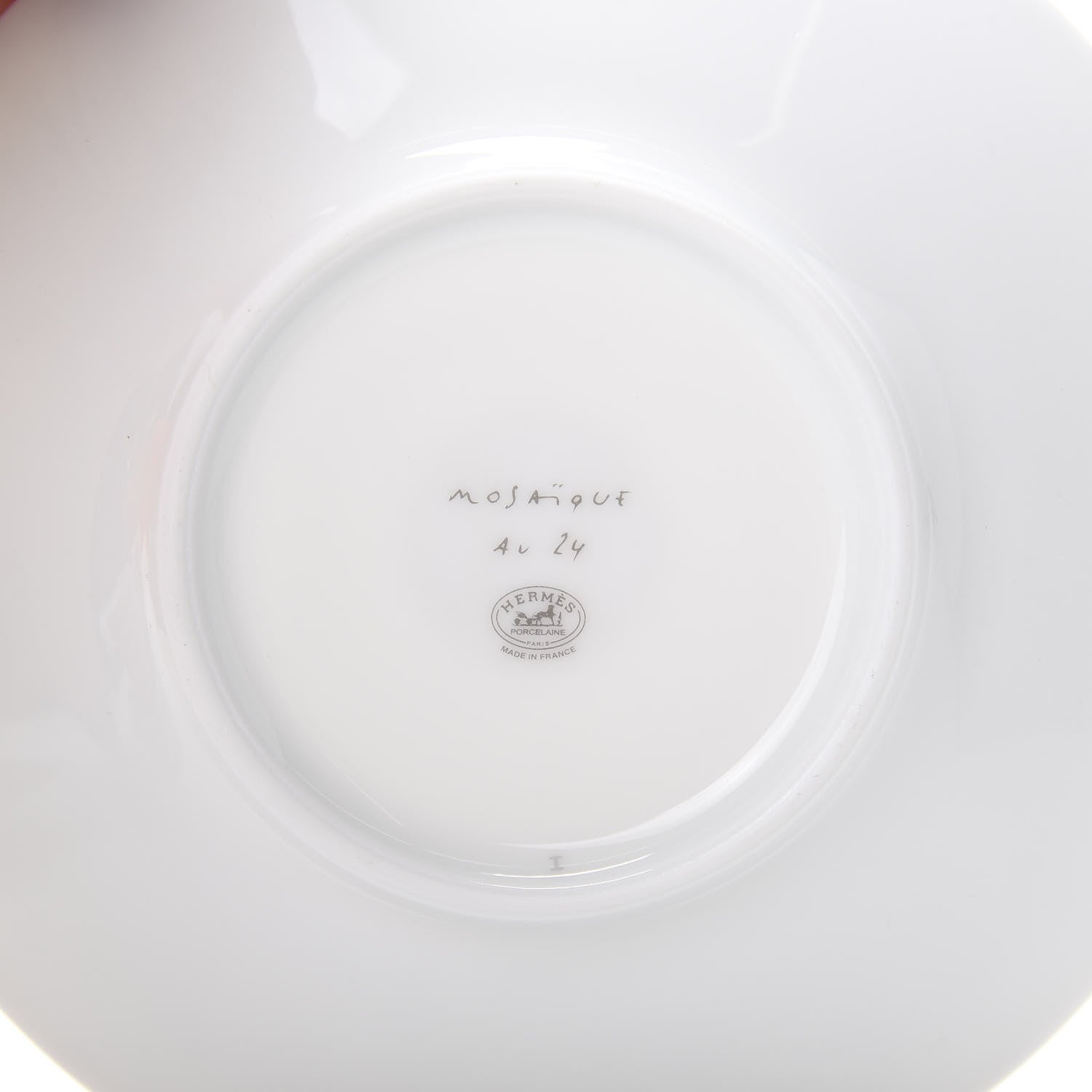 Hermes Porcelain Mosaique Au 24 Gold Platine Tea Cup and Saucer Set of 2 9 of 11