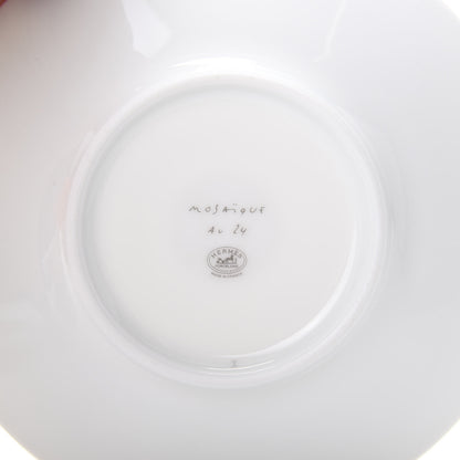 Hermes Porcelain Mosaique Au 24 Gold Platine Tea Cup and Saucer Set of 2 9 of 11